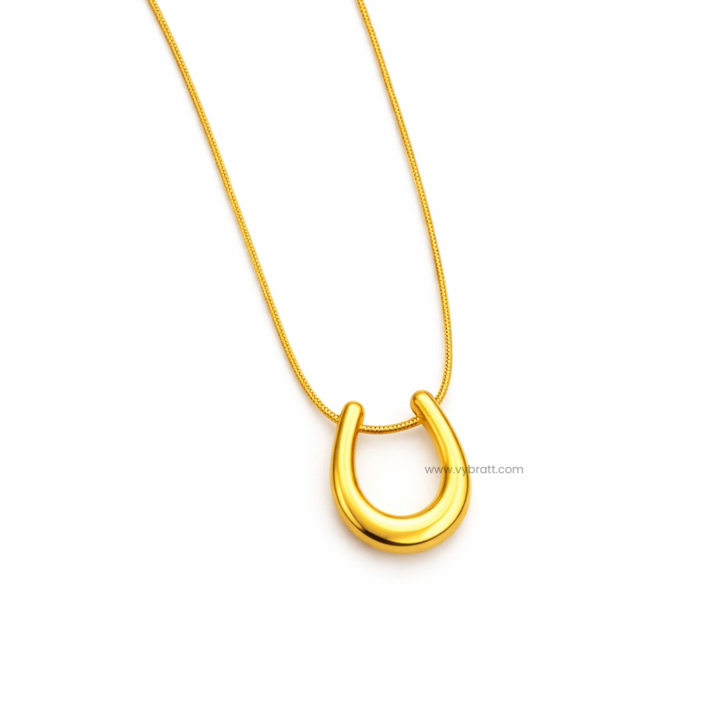 Geometric Shaped Anti Tarnish Pendant For Women (Gold-Plated)