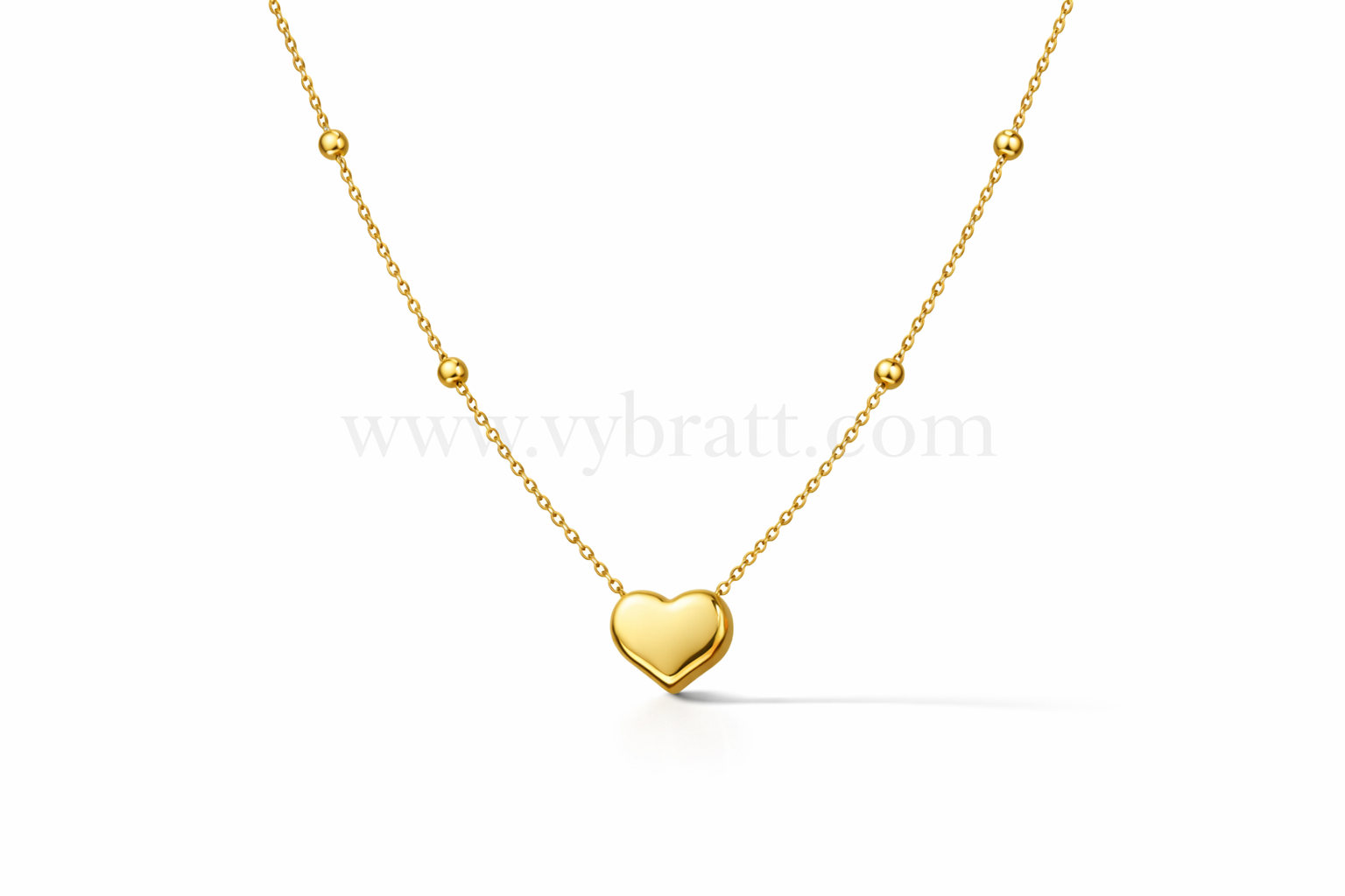 Anti Tarnish Golden Charm Heart Necklace