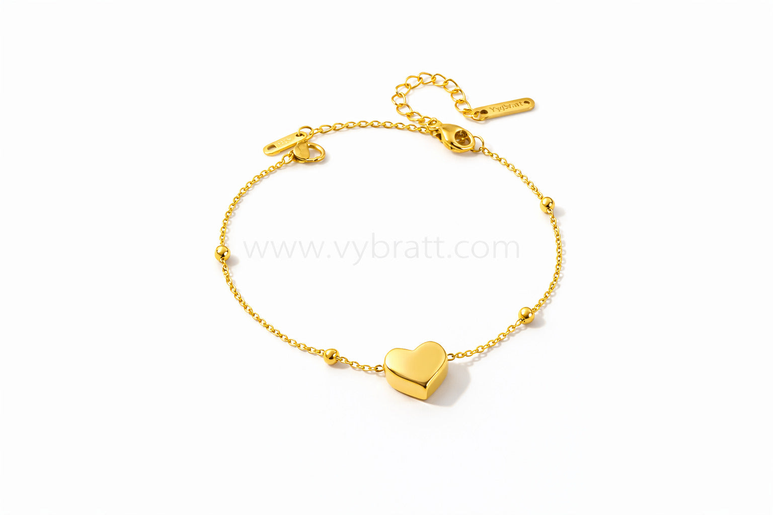 Anti Tarnish Stainless steel Golden Amora Heart Bracelet (Gold plated)