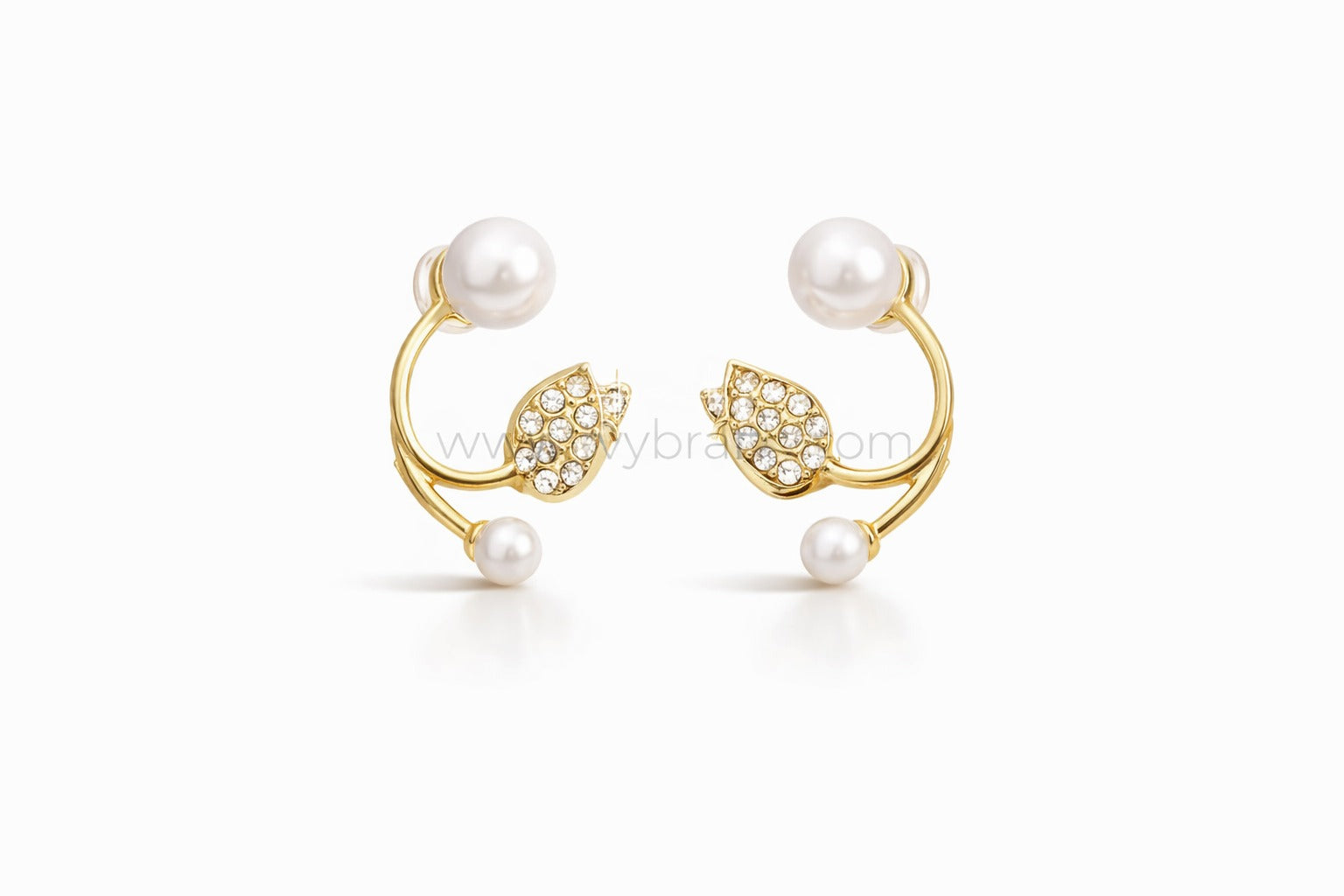 Korean Double Pearl Cuff Earrings