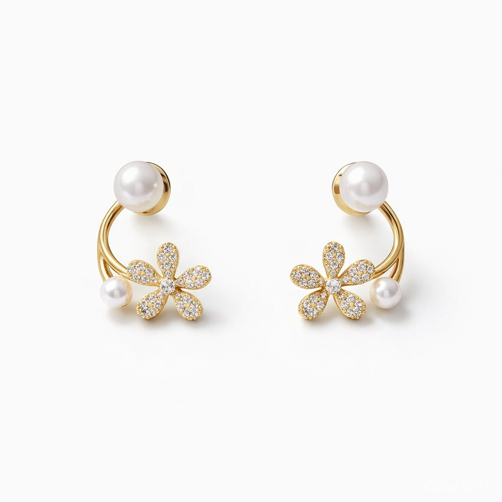 Luxury Korean Pearl Wrap Earrings